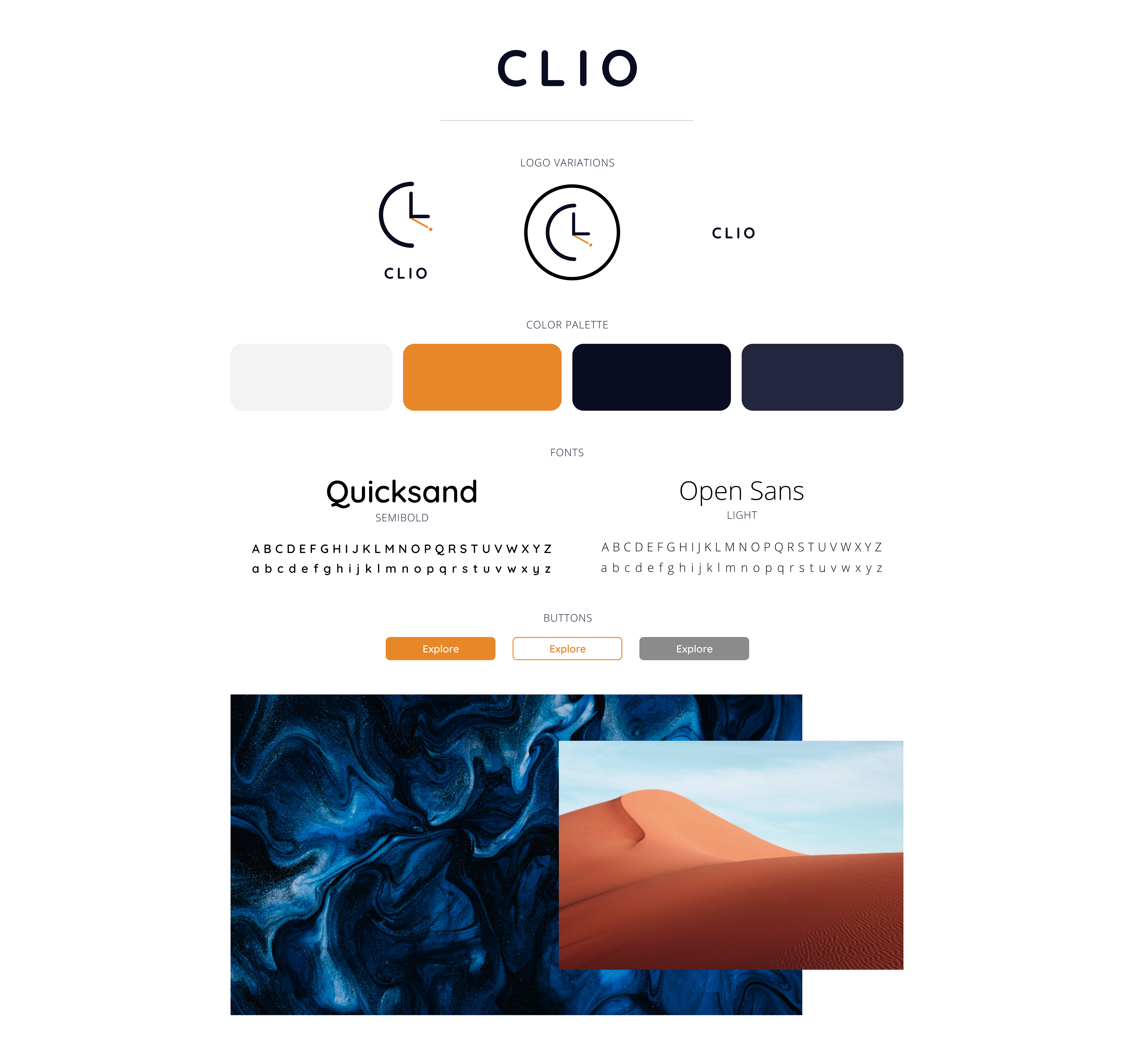 A style tile to guide the design of Clio